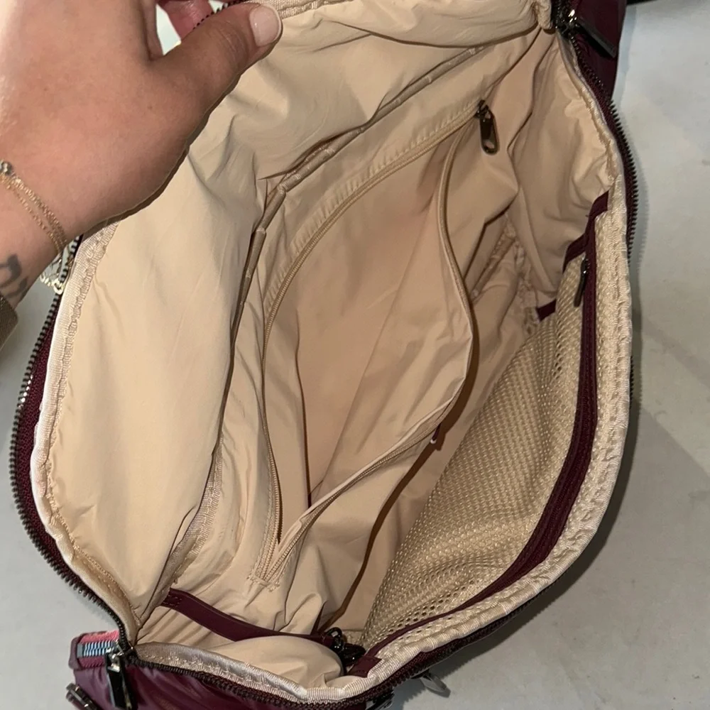 Caraa Maroon Belt Bag with Zippered Pockets - Picture 3 of 12